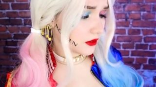 Shaved pussy blonde Tasha Reign with big boobs goes solo